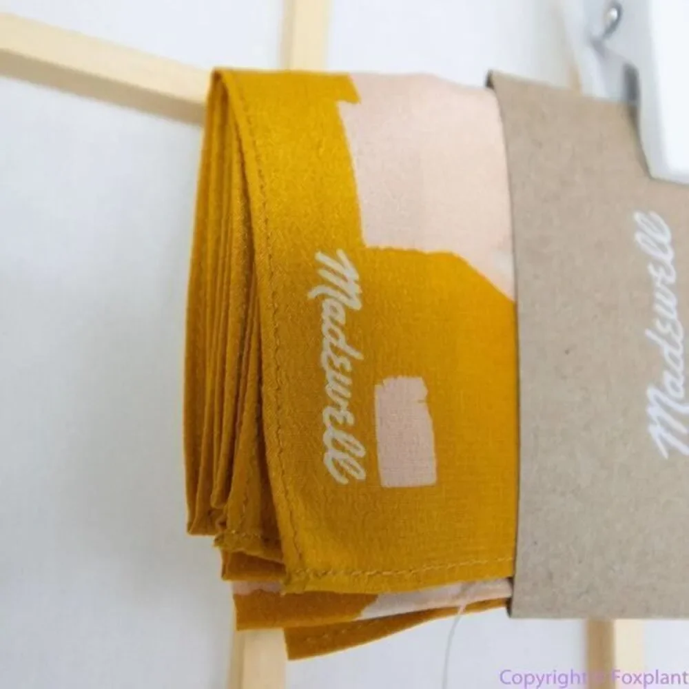 NEW Madewell silk bandana‎ scarf, Amber Gold